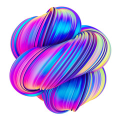 Aufkleber - Abstract trendy holographic color twisted shape design element