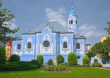 The Church Of St. Elizabeth, Commonly Known As Blue Church, Is A Hungarian Secessionist Catholic Church Built In 1913 And Located In Bratislava, Slovakia