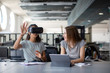 © ReeldealHD images - High school students using virtual reality headset in class