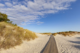 Fototapeta Krajobraz - Deserted beach in Sandhammaren, Sweden.