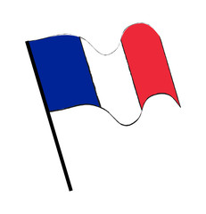 Wall Mural - France flag wave  vector design isolated on white background