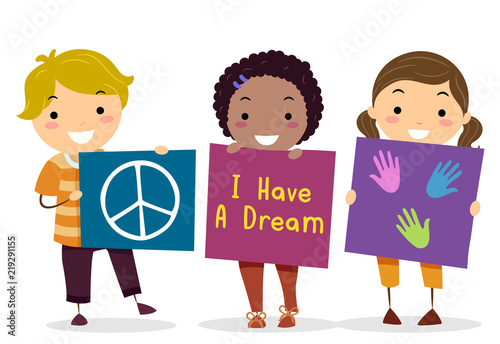 Fotomural Stickman Kids Martin Luther King Illustration
