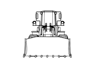 Poster - sketch of a construction bulldozer vector