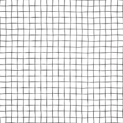 black grid on white seamless vector background texture. hand drawn doodle lines.