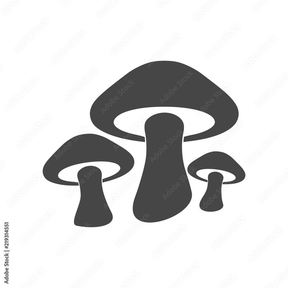 Mushrooms simple vector icon - obrazy, fototapety, plakaty 
