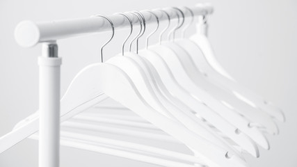 Canvas Print - Empty wooden hangers for clothes