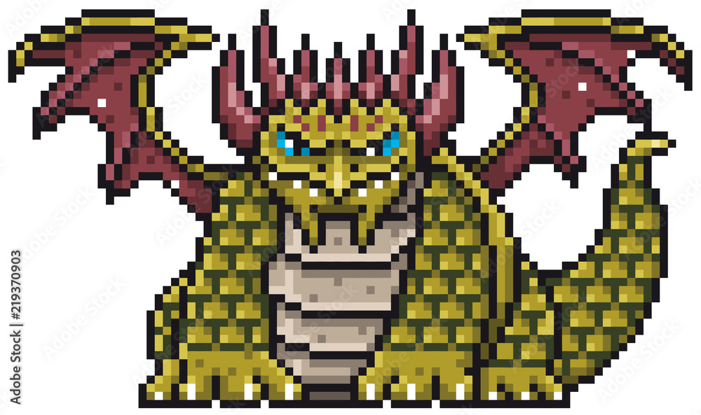 Vector illustration of Cartoon Monster - Pixel design Stock Vector ...