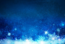 Winter,  Blue, Snowflakes Background. Christmas Background.