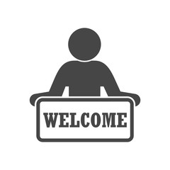 Wall Mural - Welcome Sign, Word welcome, Simple vector