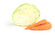 © Natallia - Cabbage and carrot isolated on white background.