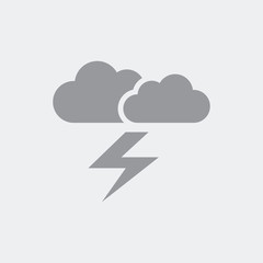 Wall Mural - Clouds and lightning. Flat, clean, minimal and isolated vector illustration with minimal and modern design.
