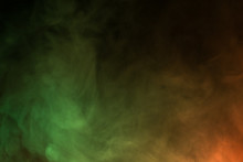 Colorful Smoke Close-up On A Black Background
