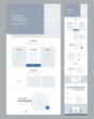 One page website design template for business. Landing page wireframe. Flat modern responsive design. Ux ui website: home, explore, features, slides, ecommers, price, product, testimonials, special of