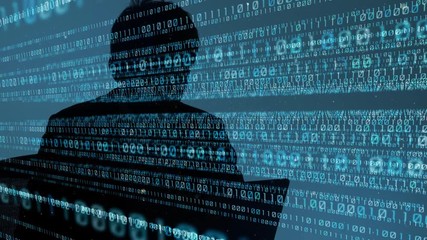 Aufkleber - Digital communication concept. Binary code.