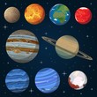 The Solar System[a] is the gravitationally bound system of the planets and the Sun plus other objects that orbit it, either directly or indirectly.[b] Of the objects that orbit the Sun directly, the 