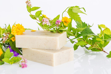 Poster - Beautiful Natural handmade soap with herbs.