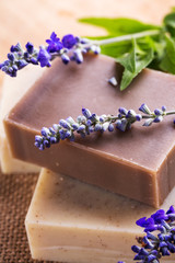 Poster - Homemade Soap with Lavender Flowers