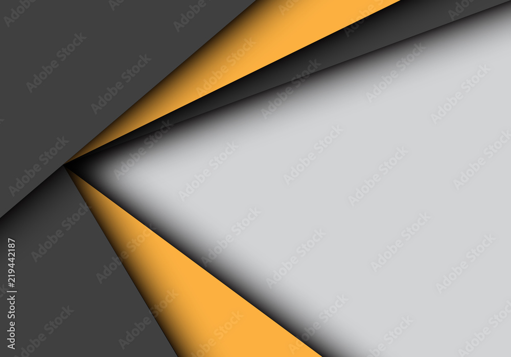 Abstract yellow black arrow overlap on gray blank space design modern ...