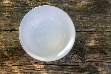 empty bowl on wooden background