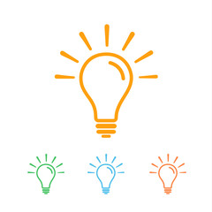 good ideas colored line icon. solution symbol, shine lamp, colorful sign light bulb. vector illustra