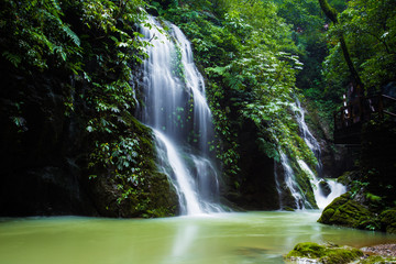 the stream in the valley is constantly flowing and the environment is quiet, in chongqing, china.