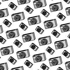 Poster - doodle professional digital camera technology background