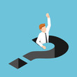 © Jiw Ingka - Isometric businessman falling into question mark hole