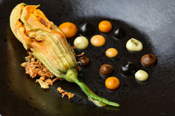 Wall Mural - Haute cuisine appetizer with pumpkin