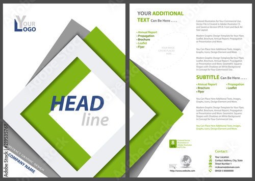 Flyer Template with Three Colored Square Frames - Abstract Geometric Backgrou...