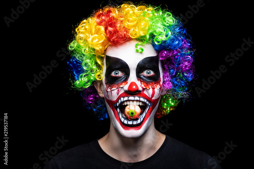 Fotografía Scary clown make-up for Halloween