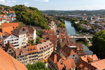 Wall Mural - tuebingen historic city germany from above