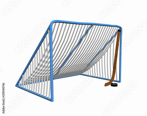 Eishockey Tor Mit Schlager Und Puck Stock Illustration Adobe Stock
