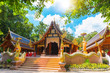 wat rampoeng beautiful Thai temple art and culture travel landmark at Chiang mai Thailand