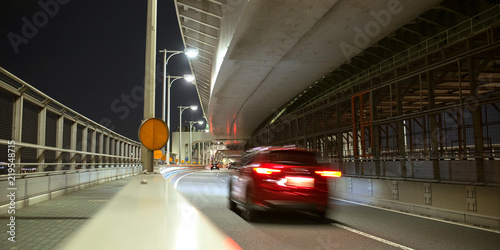 Moving Car On Tokyo Rainbow Bridge At Night 夜のレインボーブリッジを走る車 Stock Photo Adobe Stock