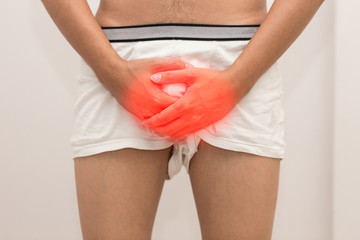 Men have a Testis pain,Healthcare concept