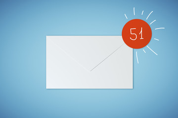 Poster - 51 emails on blue background