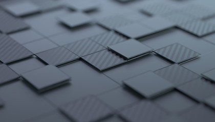 Poster - Abstract 3d rendering of geometric shapes. Composition with squares. Futuristic surface design. Modern background for poster, cover, branding, banner, placard.