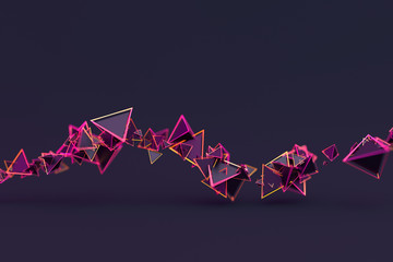 Poster - Abstract 3d rendering of geometric shapes. Modern background design for poster, cover, branding, banner, placard.