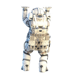Wall Mural - Astronaut on white. Mixed media