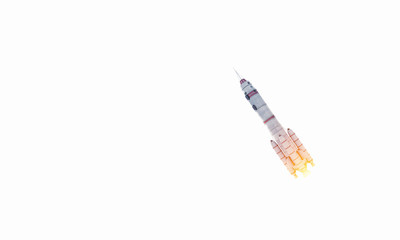 Wall Mural - rocket space ship . mixed media