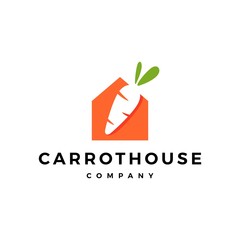 carrot house home logo vector icon illustration