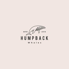 Canvas Print - humpback whale logo hipster vintage retro icon vector illustration