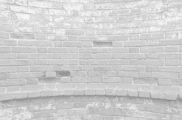 Wall Mural - White bleached brick old dirty damaged wall texture background.