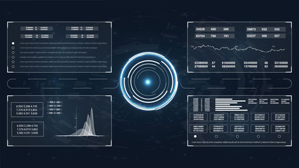 Aufkleber - Modern template with hud. Vector game ui. Hud technology innovation. Modern infographic connection template. Abstract geometric background.