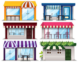 Canvas Print - A set of shop on white background