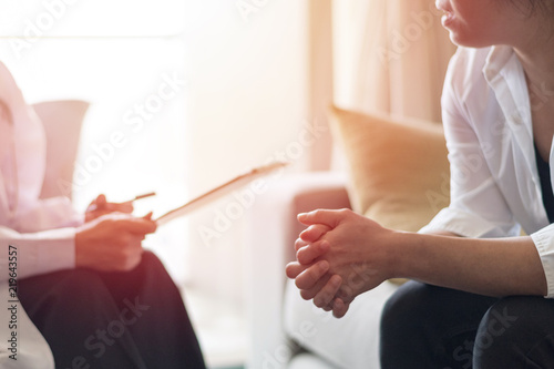 Fotografie, Obraz Healthcare concept of professional psychologist doctor consult in psychotherapy session or counsel diagnosis health