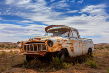 Old Rusty Relic Car In Australian Outback