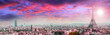 panoramic view of Paris on sunset