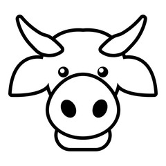 Poster - Cow head icon. Outline illustration of cow head vector icon for web design isolated on white background