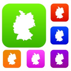 Sticker - Map of Germany set icon in different colors isolated vector illustration. Premium collection